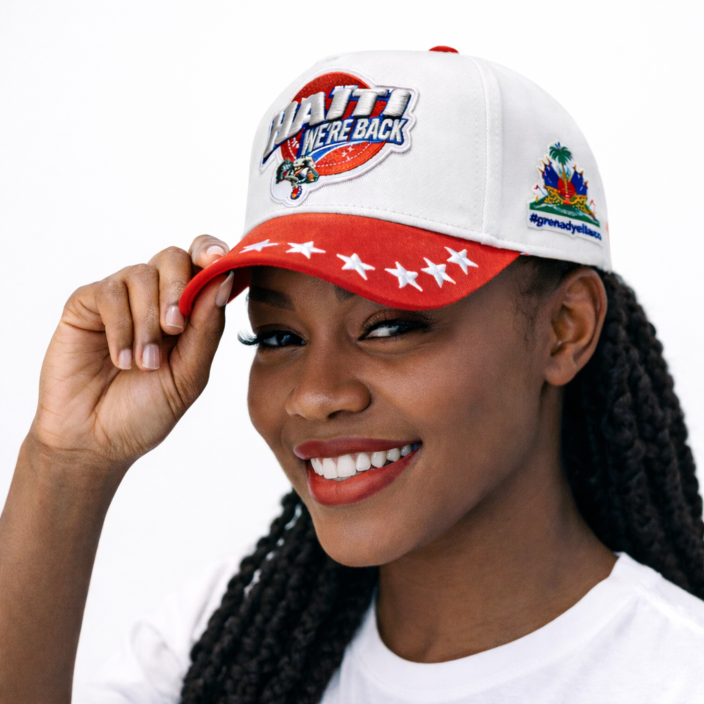 Adjustable Embroidered Baseball Cap We're Back Red Brim Cap