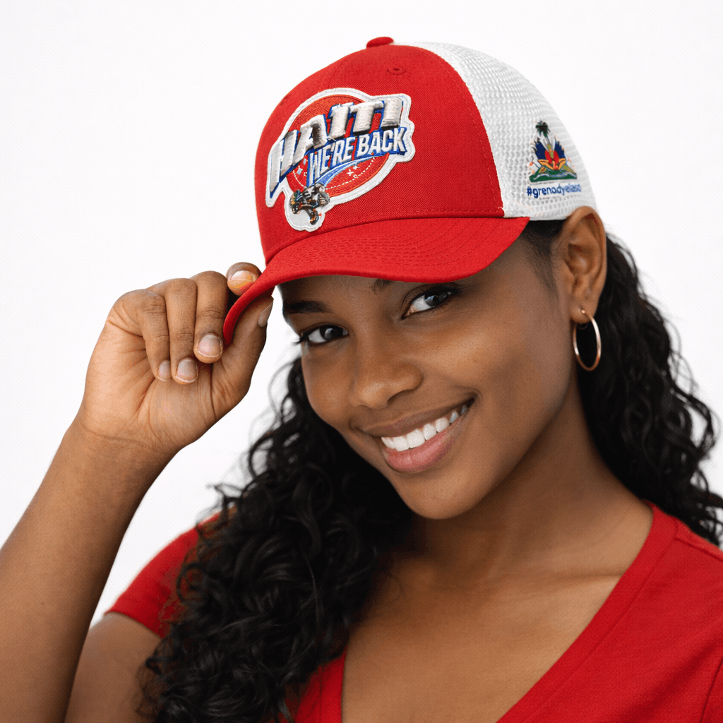 Adjustable Trucker Hat WE’RE BACK White Mesh Edition