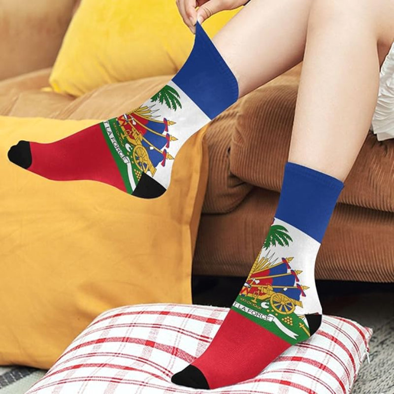 Haitian Coat of Arms Athletic Crew Socks – Haiti Pride Performance Socks