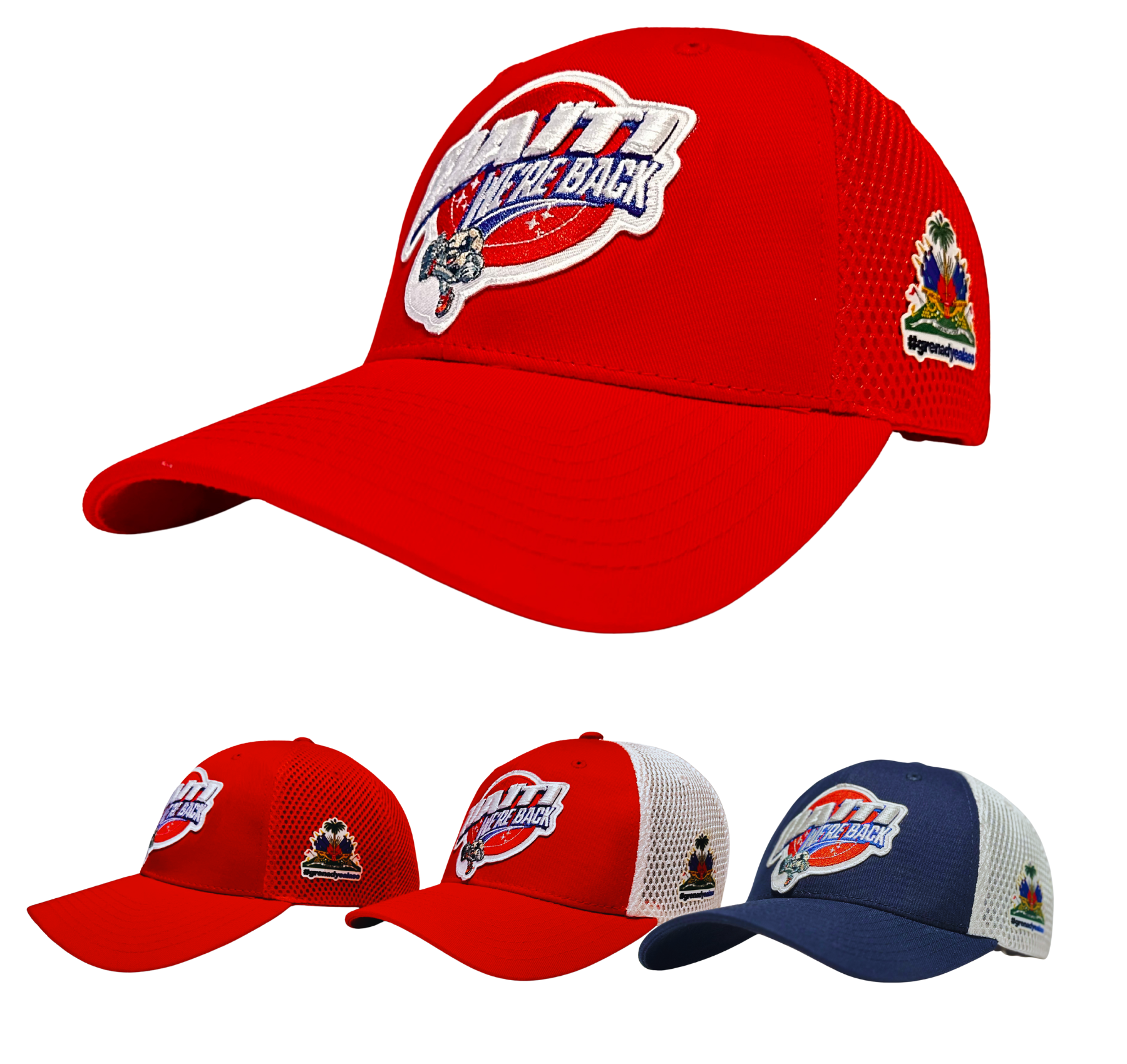 Adjustable Trucker Hat WE’RE BACK White Mesh Edition