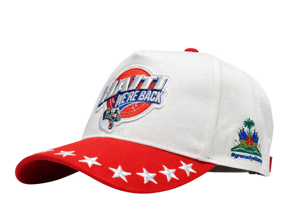 Adjustable Embroidered Baseball Cap We're Back Red Brim Cap