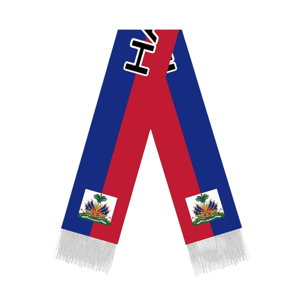 Haiti Flag Scarf, 5FT Long Haitian Velvet Shawl,150×18cm Decor For Sport Parade Graduation Banner