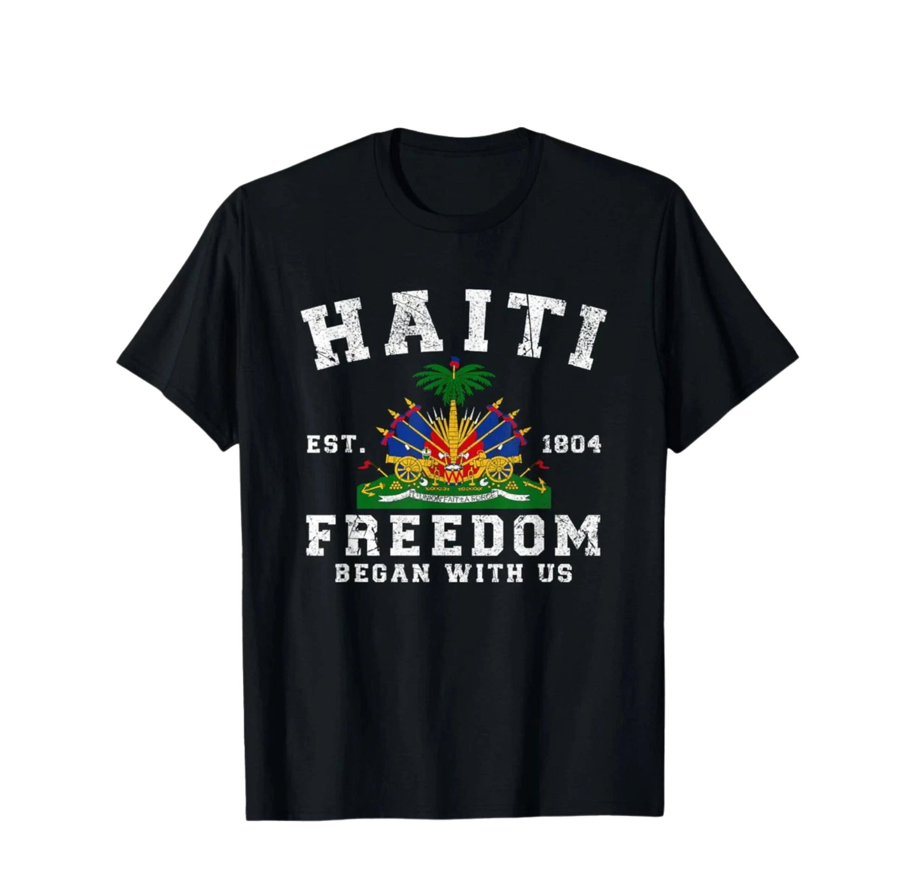 Freedom Began With Us Haitian Flag Day Haiti Flag Women Men T-Shirt NEW