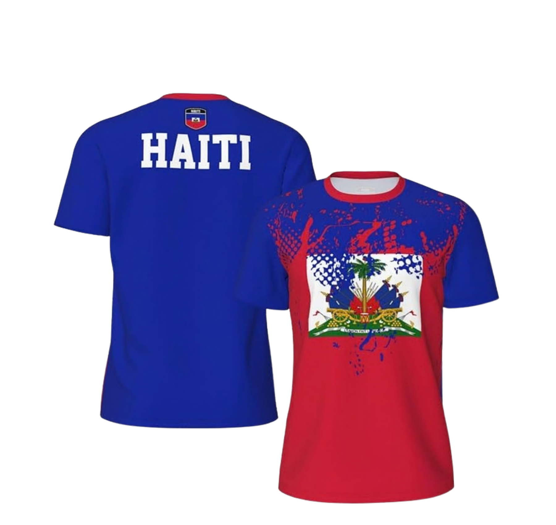 Haiti Flag Grain Sports Mesh T-Shirt Retro Jerseys for Running Cycling Soccer Tennis Fitness Climbing